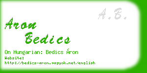 aron bedics business card